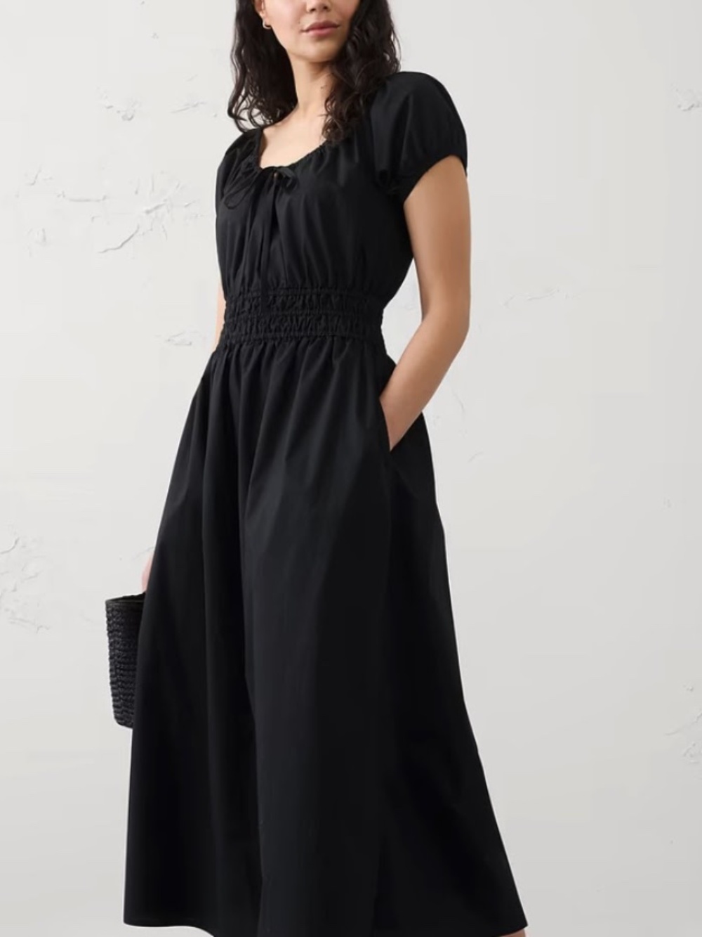 Banana Republic Factory poplin gathered midi dress